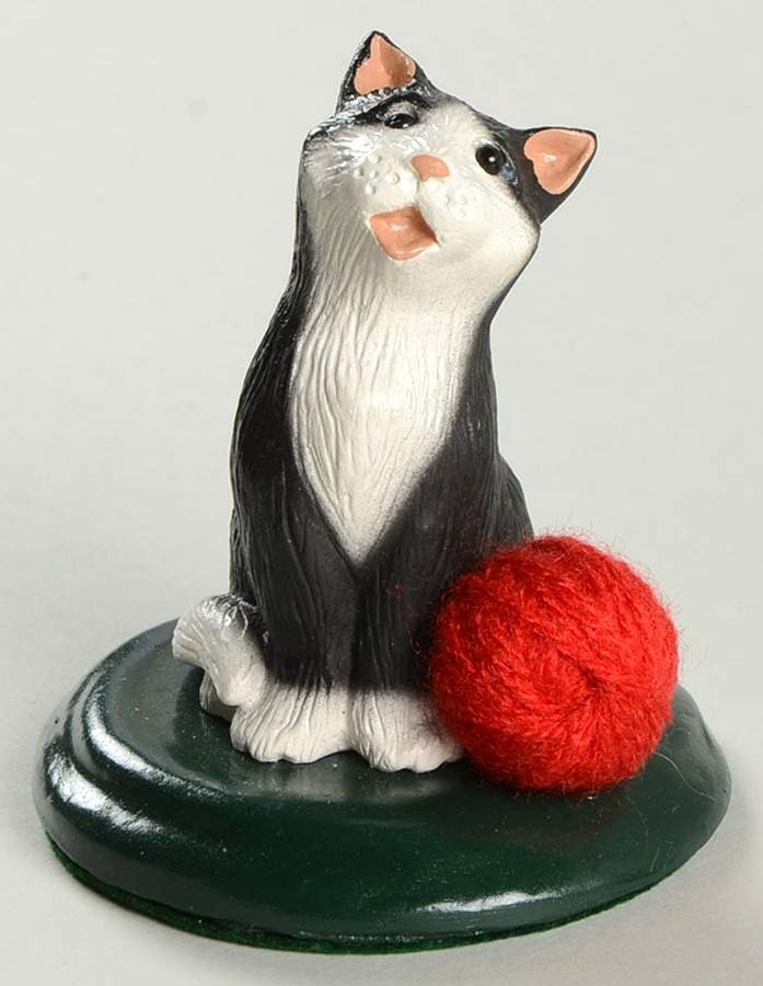 Singing Cats Tuxedo Cat With Red Yarn - No Box by Byers' Choice Ltd-1