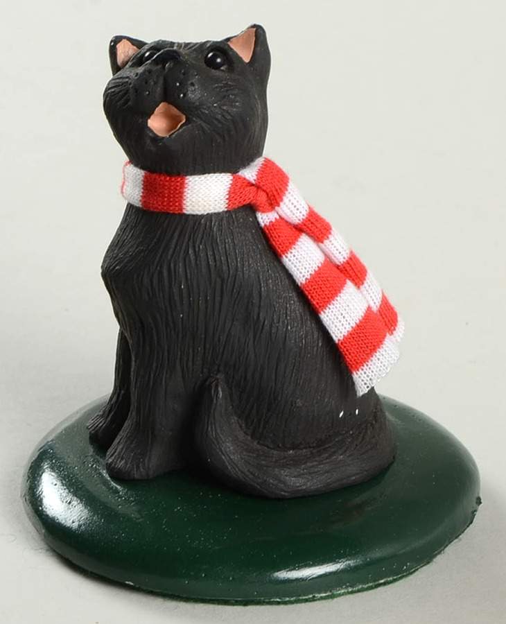 Singing Cats Black Cat With Red & White Scarf - No Box by Byers' Choice Ltd-1