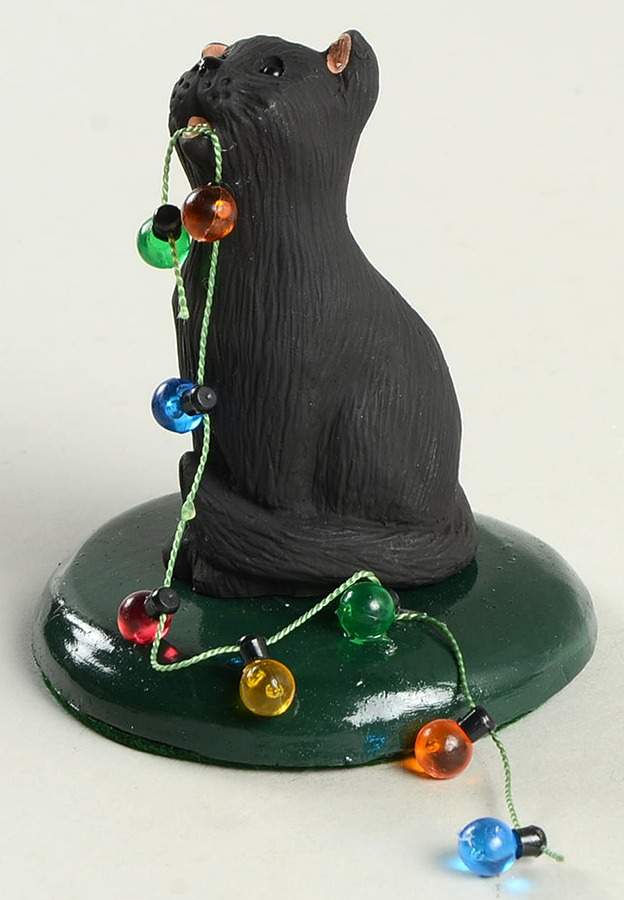 Singing Cats Black Cat With Christmas Lights - No Box 60 by Byers' Choice Ltd-1