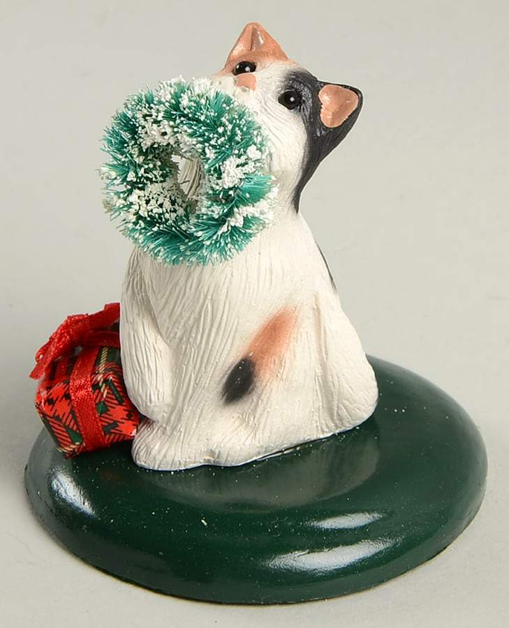 Singing Cats Calico Cat With Wreath & Gift Box - No Box by Byers' Choice Ltd-1