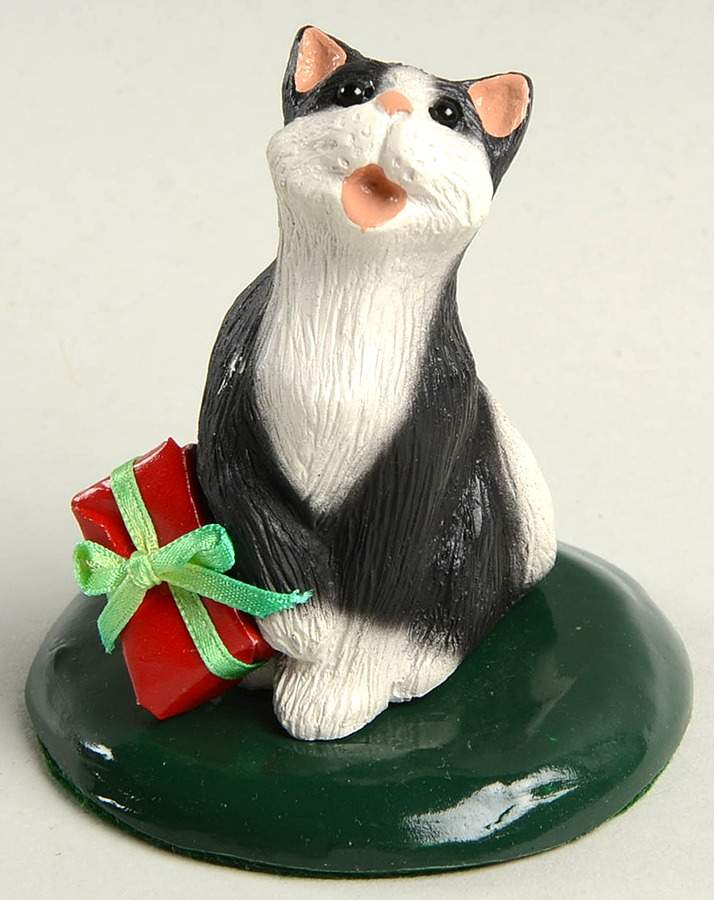 Singing Cats Tuxedo Cat With Gift Box - No Box by Byers' Choice Ltd-1