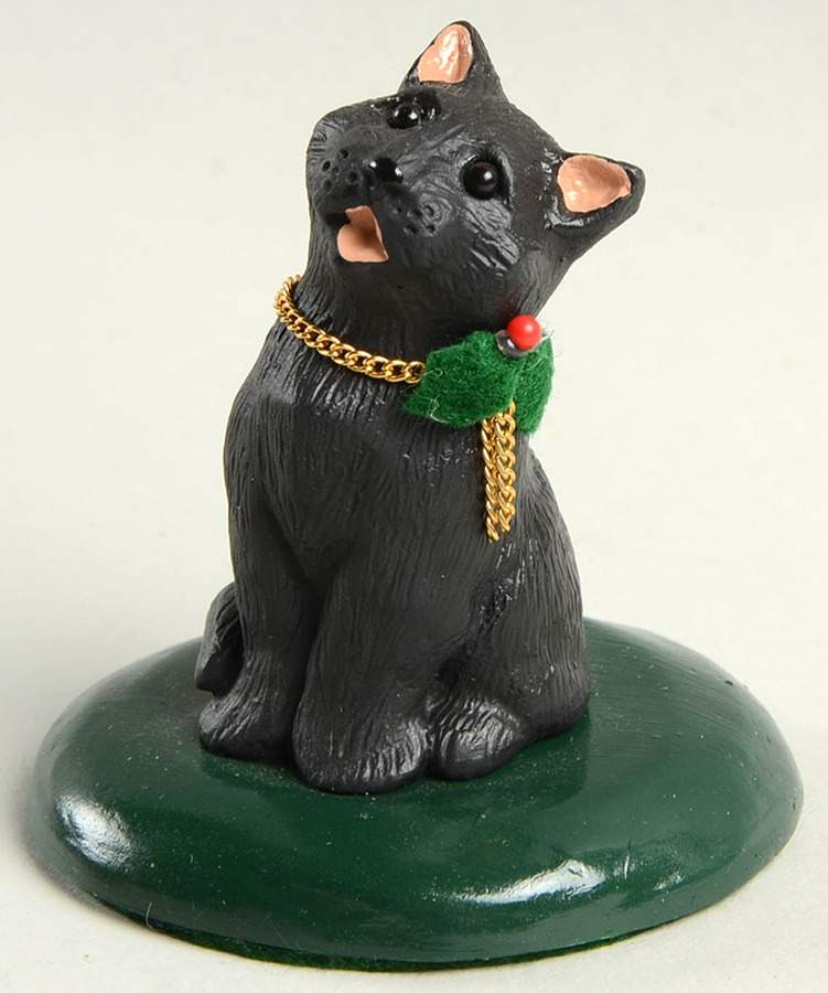 Singing Cats Black Cat With Gold Chain Collar - No Box by Byers' Choice Ltd-1