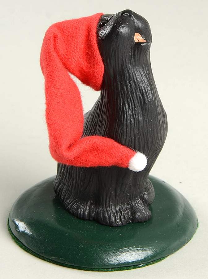 Singing Cats Black Cat With Santa Hat - No Box by Byers' Choice Ltd-1