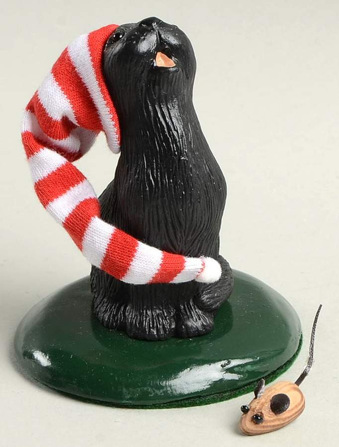 Singing Cats Black Cat With Red & White Hat - No Box by Byers' Choice Ltd-1