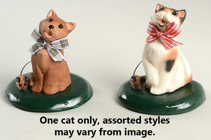 Singing Cats Cat With Mouse & Bow - No Box 42 by Byers' Choice Ltd-1