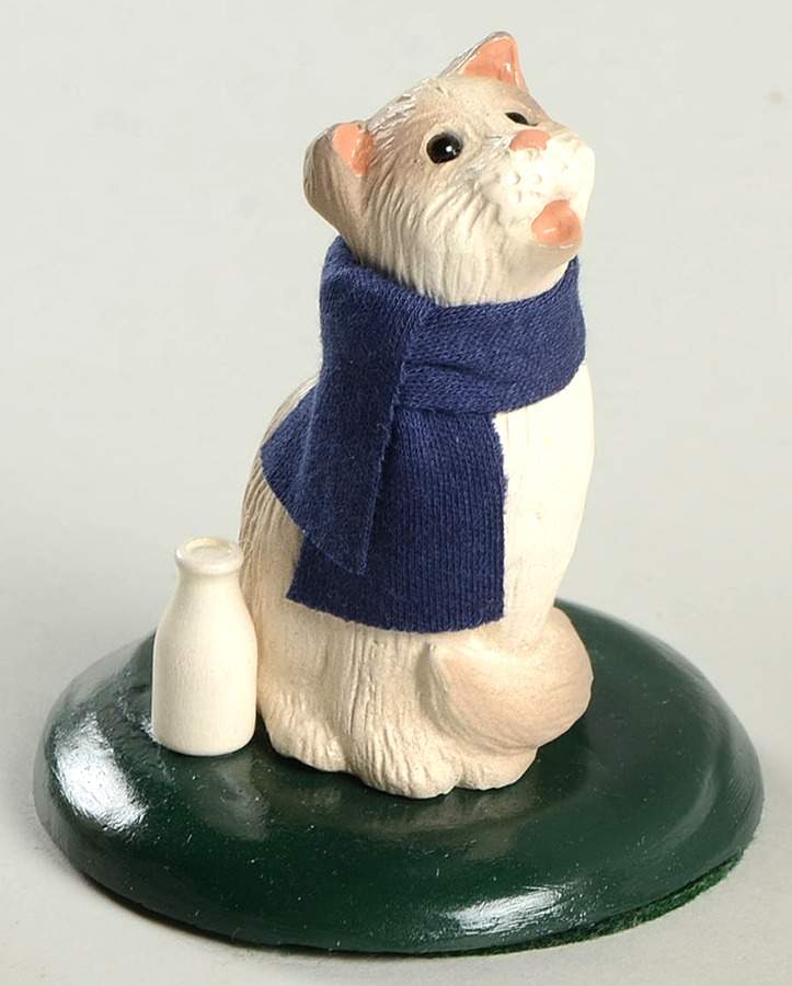 Singing Cats Cat With Milk Bottle & Blue Scarf - No Box by Byers' Choice Ltd-1