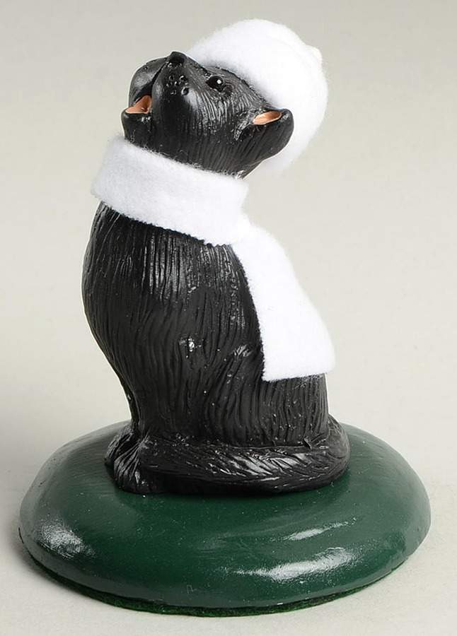 Singing Cats Black Cat With White Hat & Scarf - No Box by Byers' Choice Ltd-1