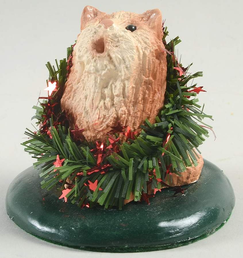 Singing Cats Brown Cat With Wreath - No Box by Byers' Choice Ltd-1