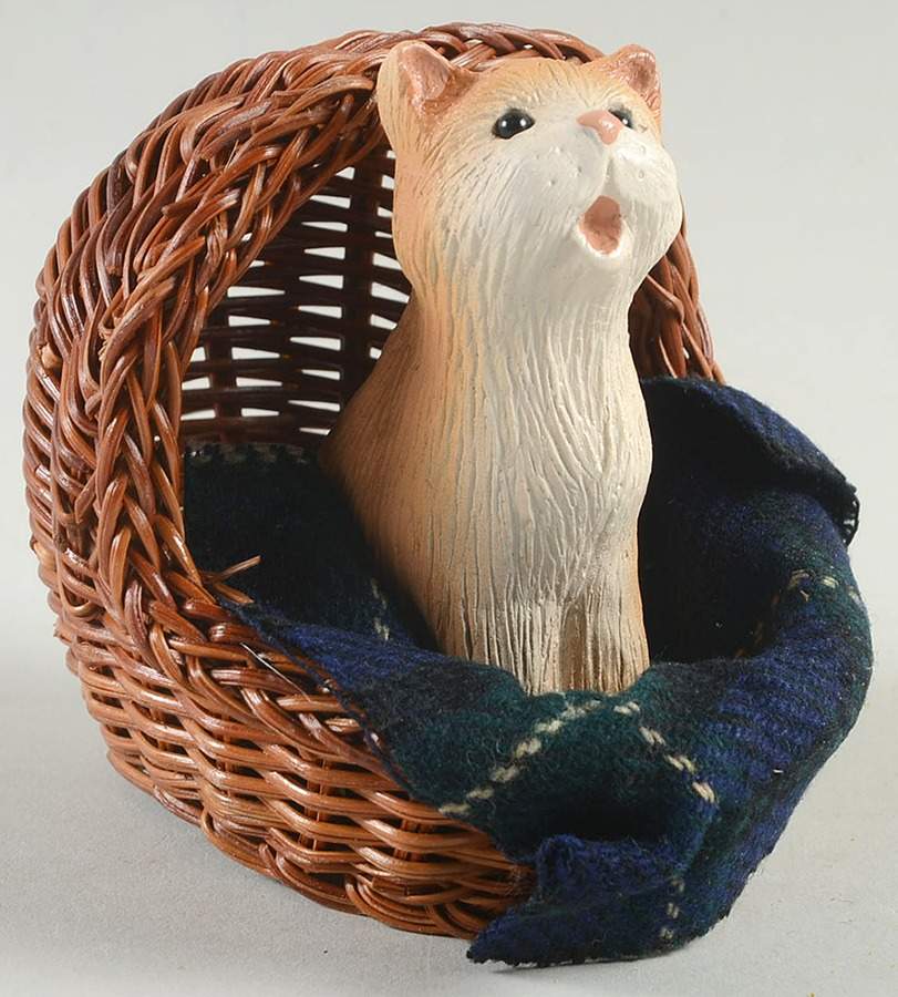 Singing Cats Cat In Basket - No Box by Byers' Choice Ltd-1