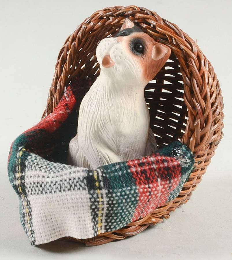 Singing Cats Calico Cat In Basket - No Box by Byers' Choice Ltd-1
