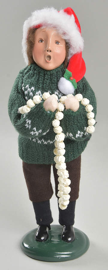 Specialty Families Decorating-Boy With Popcorn Garland - No Box by Byers' Choice Ltd-1