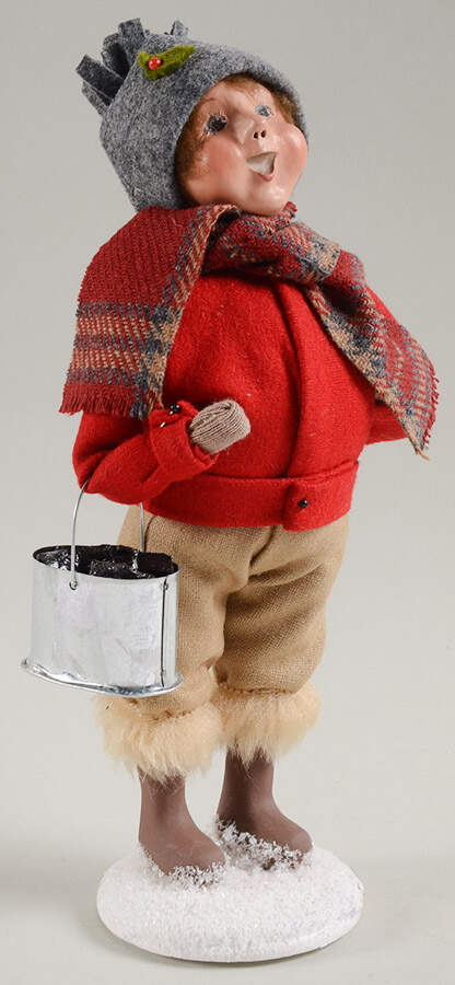 Specialty Families Building Snowman-Boy With Pail - No Box by Byers' Choice Ltd-1