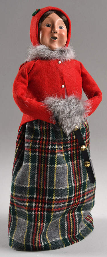 Specialty Families Bells-Woman With Muff & Sleigh Bells - No Box by Byers' Choice Ltd-1