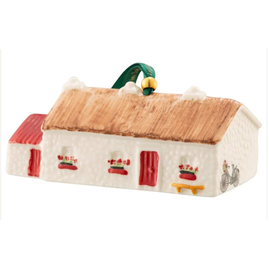 Belleek Annual Christmas Ornamets Keenaghan Cottage - Boxed by Belleek Pottery (Ireland)-1