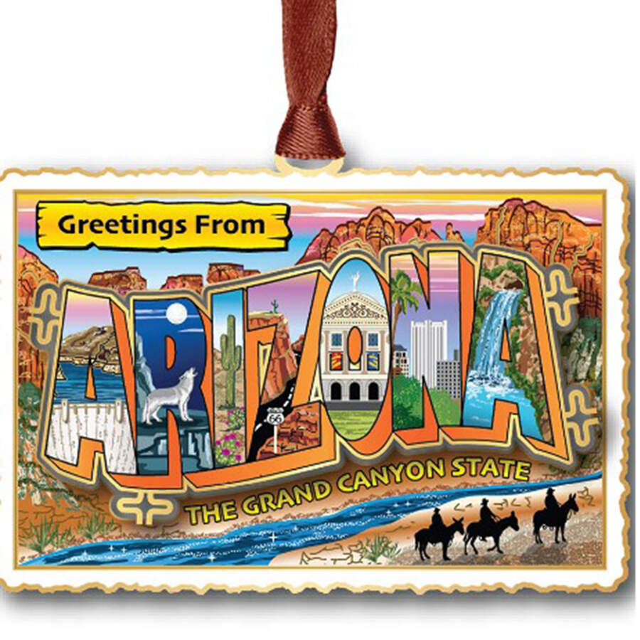 State Postcard Ornaments Arizona Vintage Postcard - Boxed by Beacon Design-1