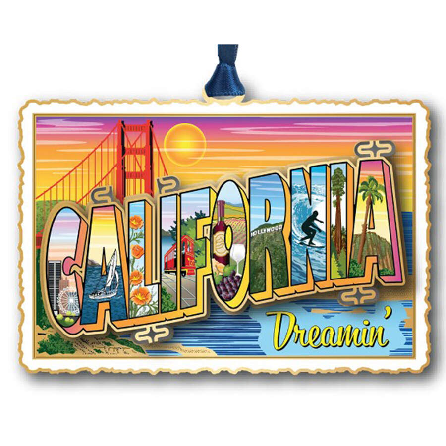 State Postcard Ornaments California Dreamin' Postcard - Boxed by Beacon Design-1