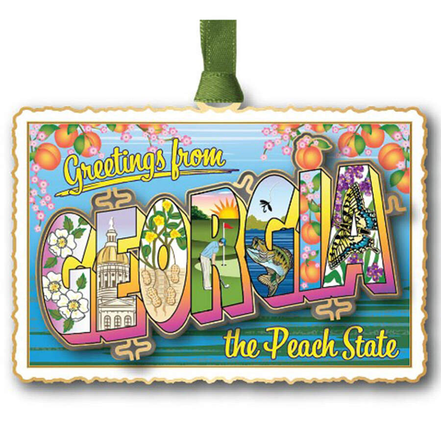 State Postcard Ornaments Georgia Vintage Postcard - No Box by Beacon Design-1