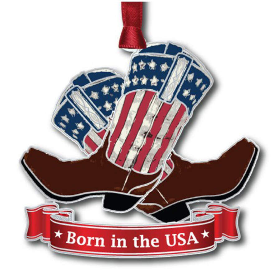 Americana Ornaments Cowboy Boots USA - Boxed by Beacon Design-1