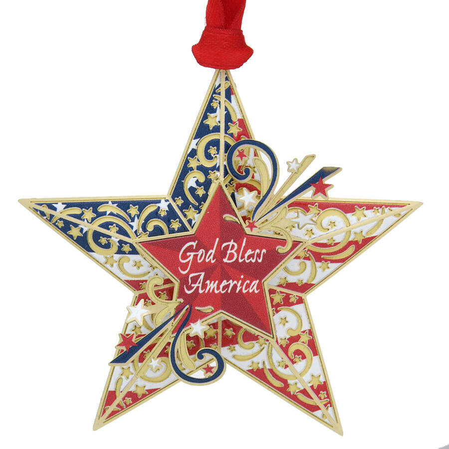 Americana Ornaments God Bless America Star - Boxed by Beacon Design-1