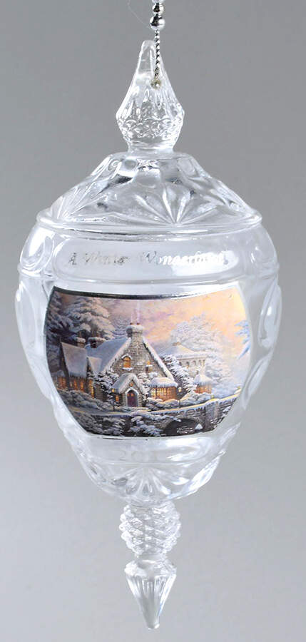 Kinkade Annual Crystal Ornament Collection A Winter Wonderland - No Box by Bradford Editions-1