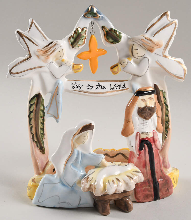 Christmas Candle Houses Nativity Joy To The World - No Box by Blue Sky-1