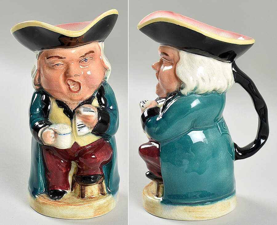 Character Jug The Singer - Teal Coat Burgundy Pants - No Box by Burlington Ware-1