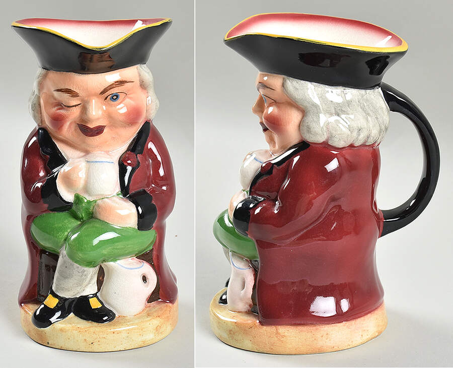 Character Jug The Winker - Burgundy Coat - No Box by Burlington Ware-1