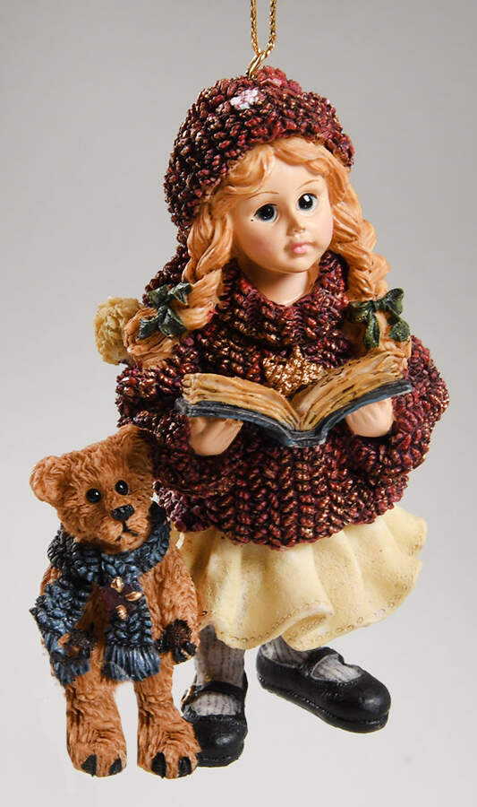 Dollstone - Yesterday's Child Ornaments Megan With Elliot - Christmas Carol - No Box by Boyds Bears-1