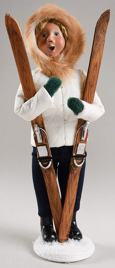Snow Day Fun Specialty Characters Snow Day Family - Woman With Skis - No Box 39a by Byers' Choice Ltd-1