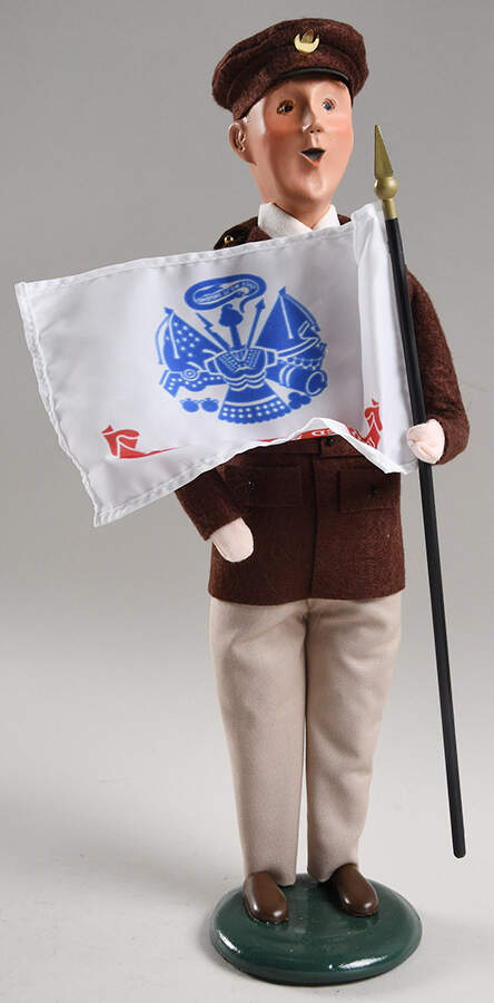 Military Service Members Army Man With Flag - No Box by Byers' Choice Ltd-1