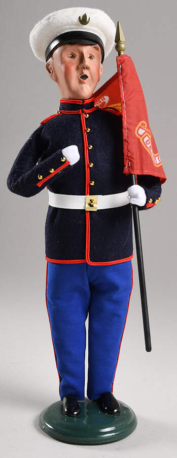 Military Service Members Marine Man With Flag - No Box by Byers' Choice Ltd-1