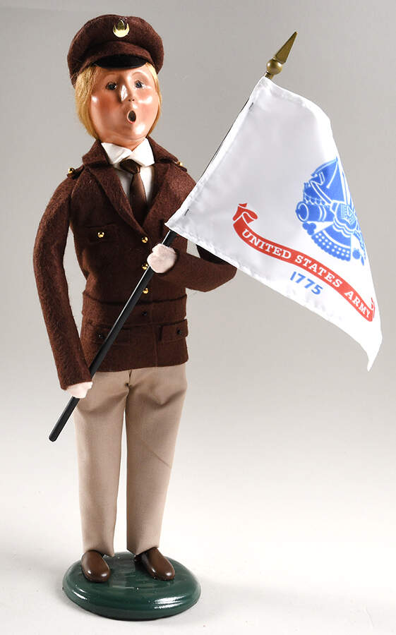 Military Service Members Army Woman With Flag - No Box by Byers' Choice Ltd-1