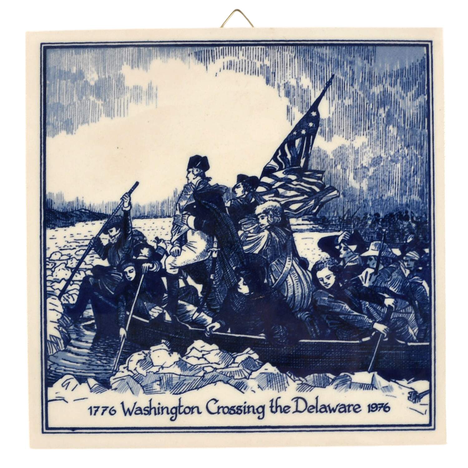 Blue Delft Limited Edition Tile Washington Crossing The Delaware - No Box by Blue Delft-1