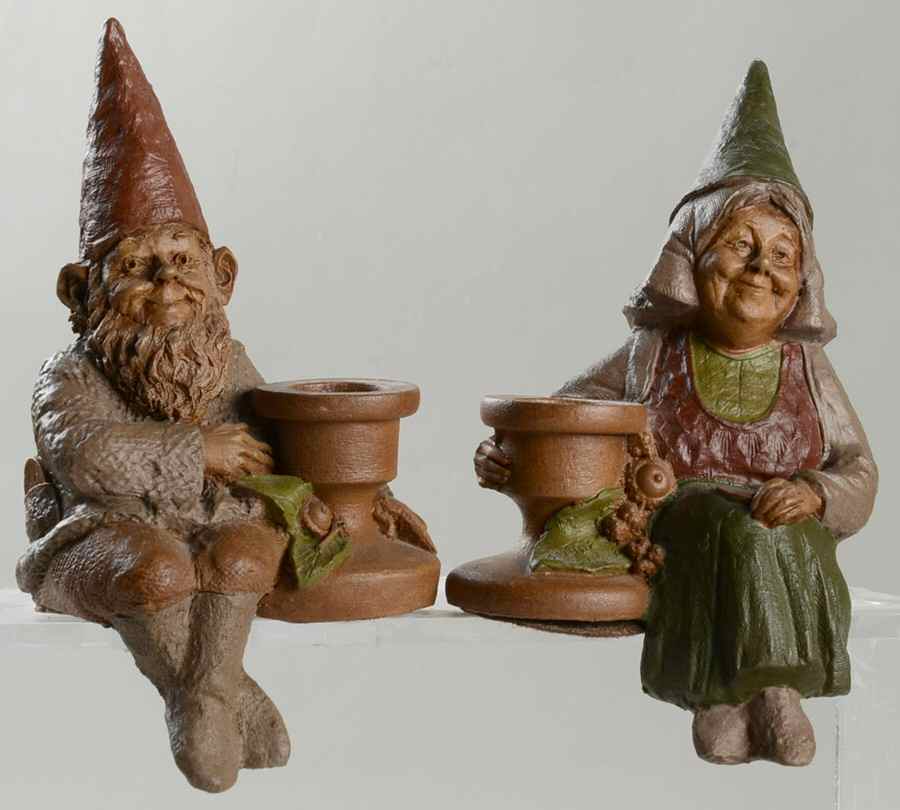 Tom Clark Gnomes Jack & Jackie-Candlestick-Pair - No Box by Cairn Studios-1