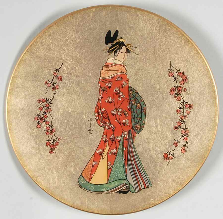 Golden Plates of the Noble Flower Maidens Quince Flower Maiden - No Box by Calhoun Coll Society-1