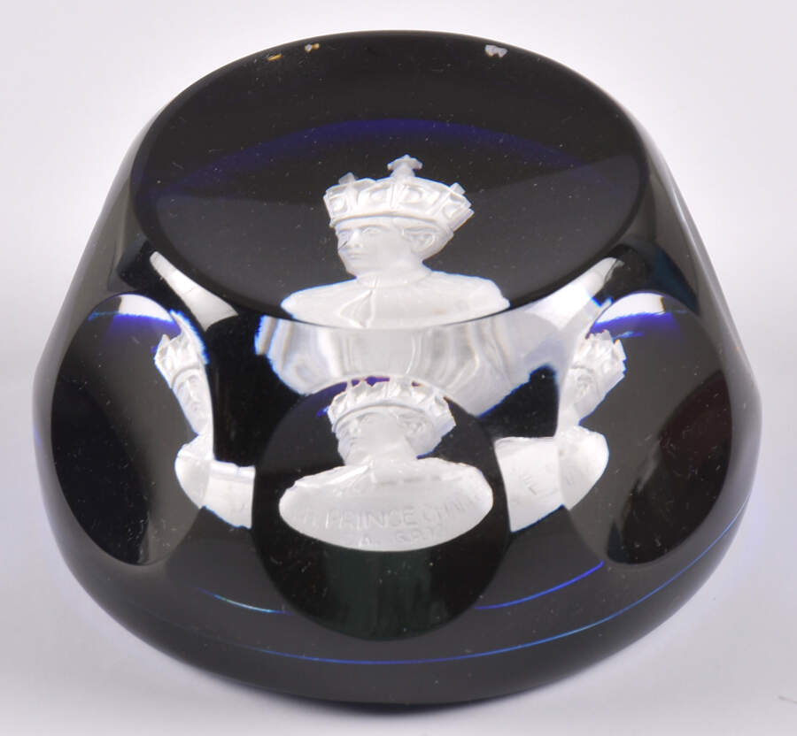 Cristal D' Albert Paperweight Prince Charles-Prince Of Wales - Boxed by Cristal d'Albret-1