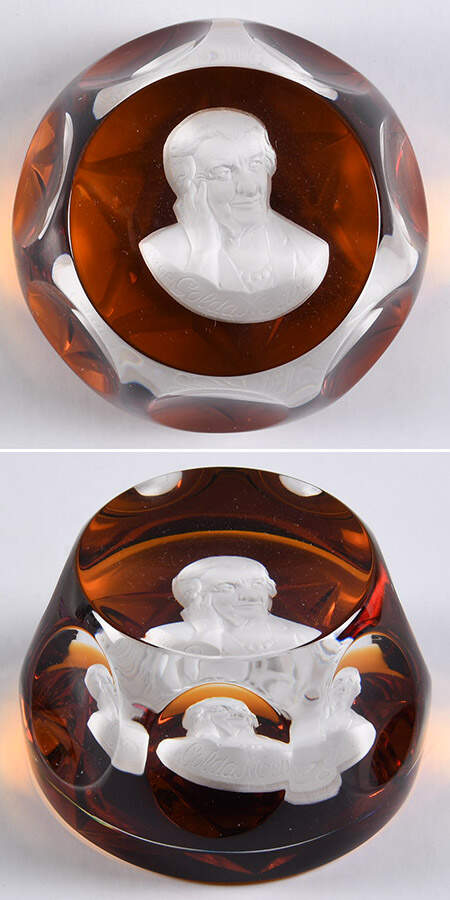 Cristal D' Albert Paperweight Golda Meir - Boxed by Cristal d'Albret-1