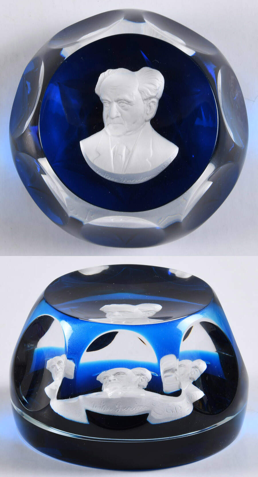 Cristal D' Albert Paperweight David Ben Gurion - No Box by Cristal d'Albret-1
