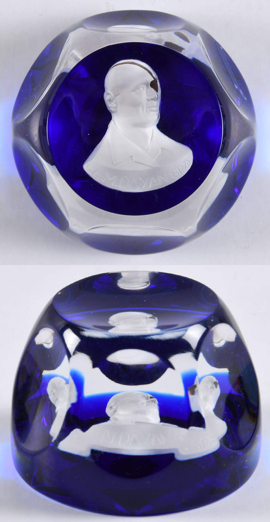 Cristal D' Albert Paperweight Moshe Dayan - No Box by Cristal d'Albret-1