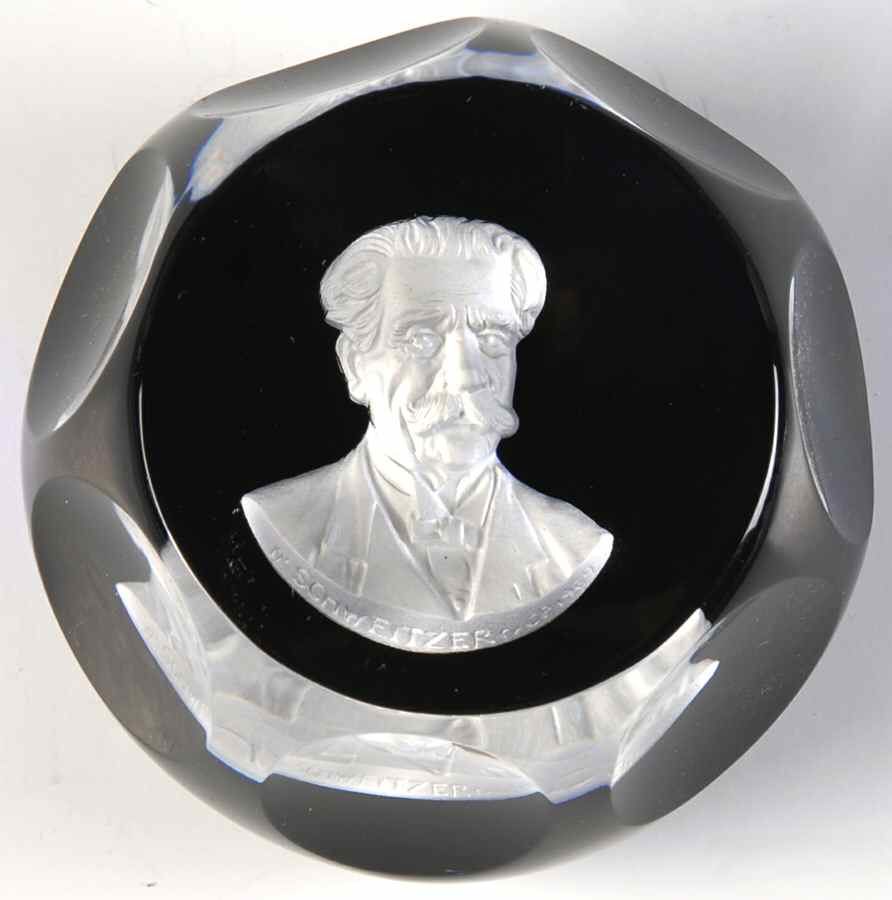 Cristal D' Albert Paperweight Albert Schweitzer - No Box by Cristal d'Albret-1