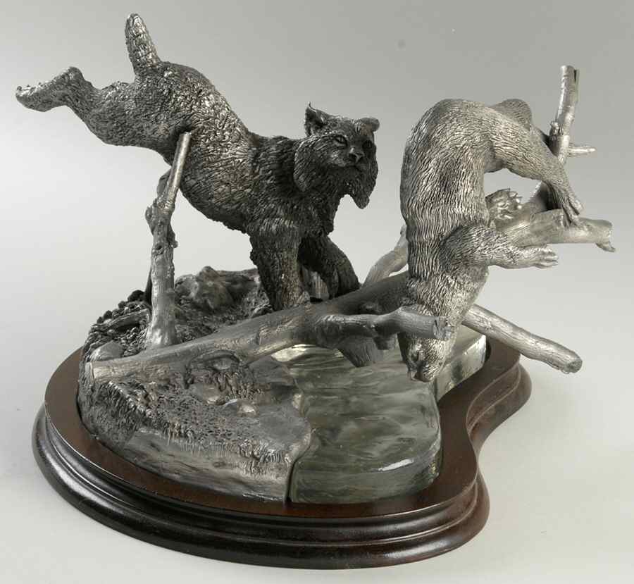 Chilmark Pewter Figurines Bobcat And Otter - No Box by Chilmark Pewter-1