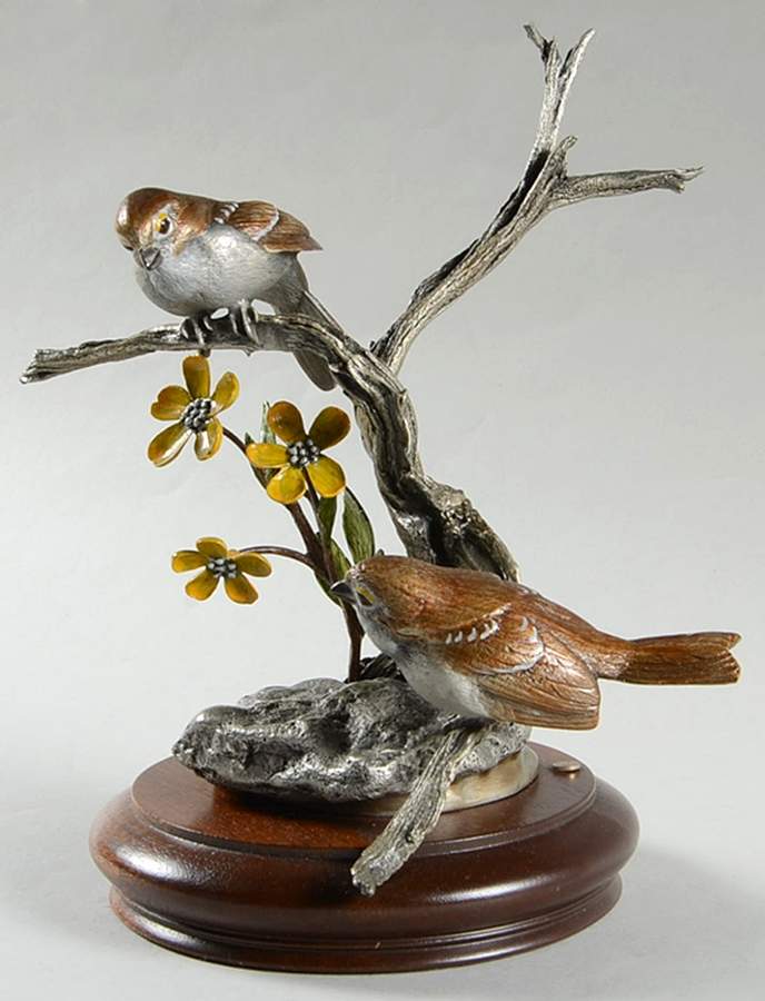 Chilmark Pewter Figurines Sparrows - Boxed by Chilmark Pewter-1