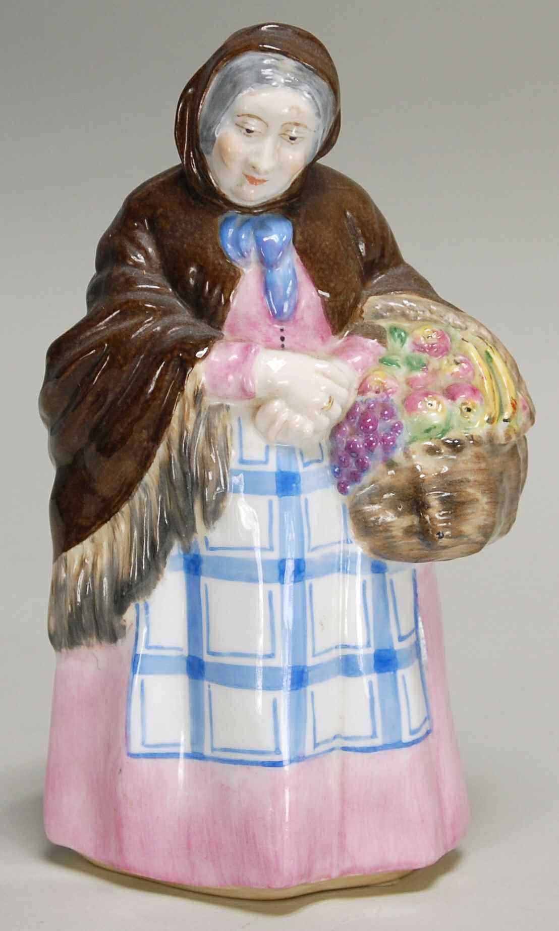 Coalport Figurines Market Woman-Pink Dress, Brown Shawl - Boxed by Coalport-1