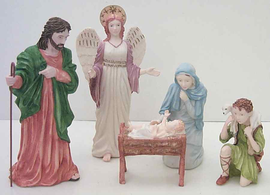 Nativity-Coalport 5 Pc Set=Baby,Joseph,Mary,Angel, & Boy - Boxed by Coalport-1