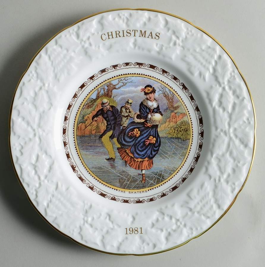 Coalport Christmas Plate The Skaters - Boxed by Coalport-1