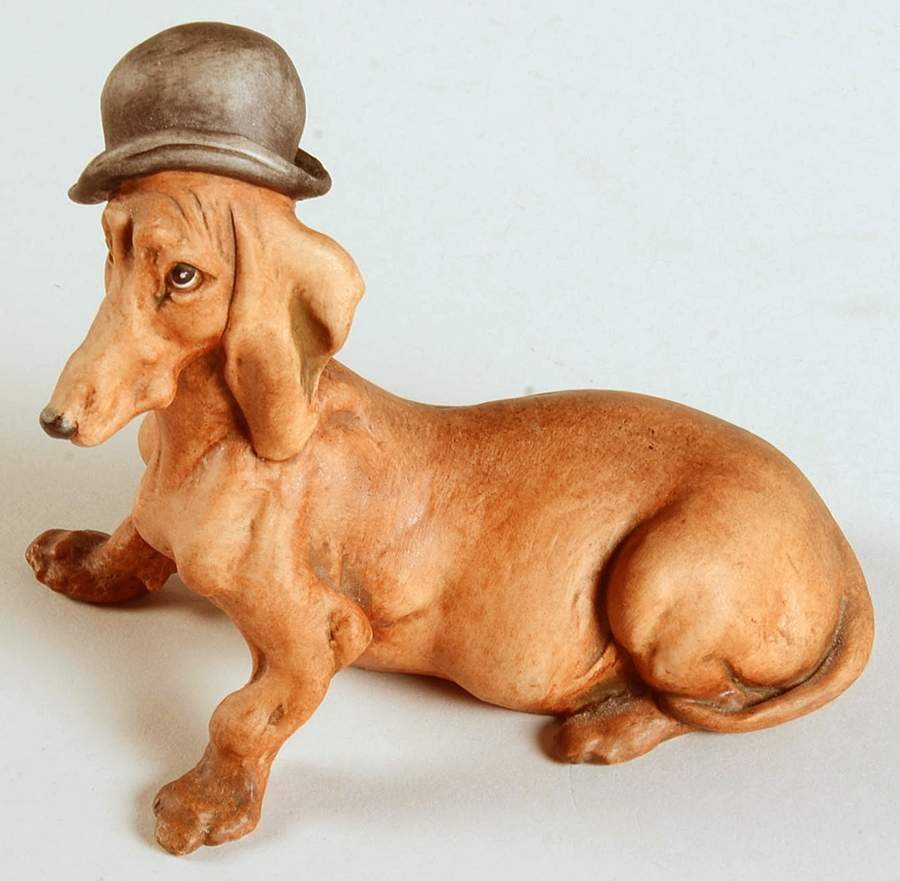 Cappe Figurines Dachshund With Derby - No Box by Cappe Porcelain-1