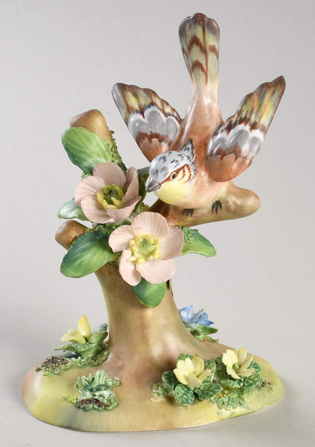 Bird Figurines Chaffinch With Apple Blossoms - No Box by Crown Staffordshire-1