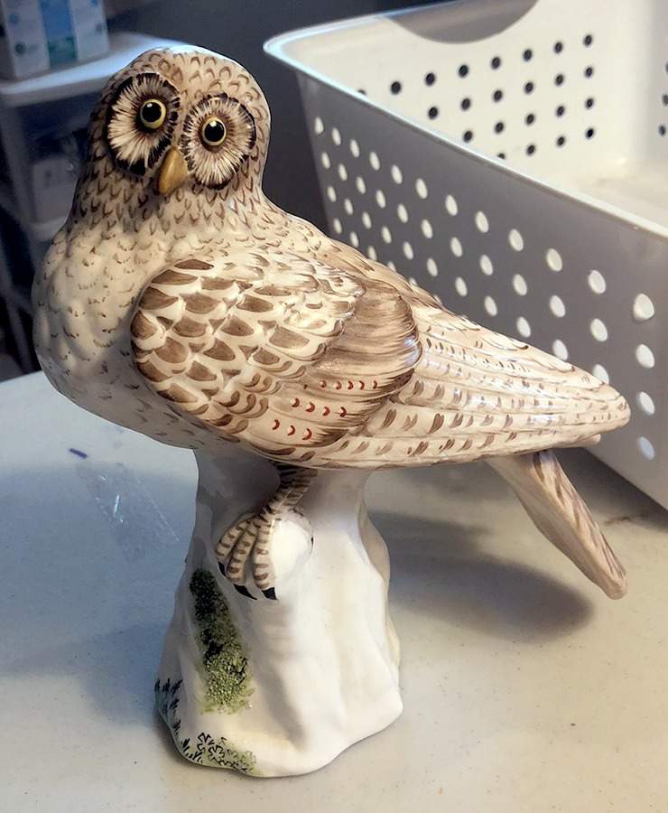 Bird Figurines Hawk Owl Face Right-Single - No Box by Crown Staffordshire-1