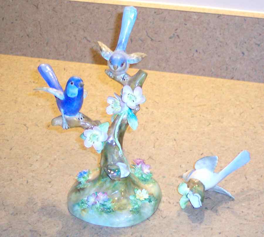 Bird Figurines Wrens - No Box by Crown Staffordshire-1