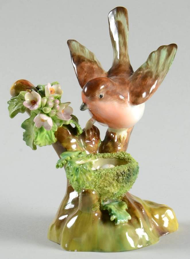 Bird Figurines Bird On Nest - No Box by Crown Staffordshire-1